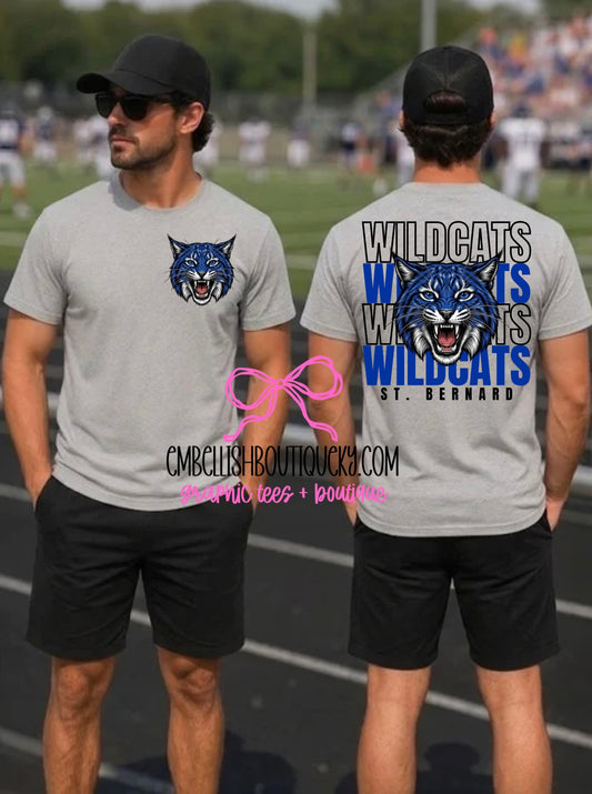 St. Bernard Wildcats - Front & Back Tee