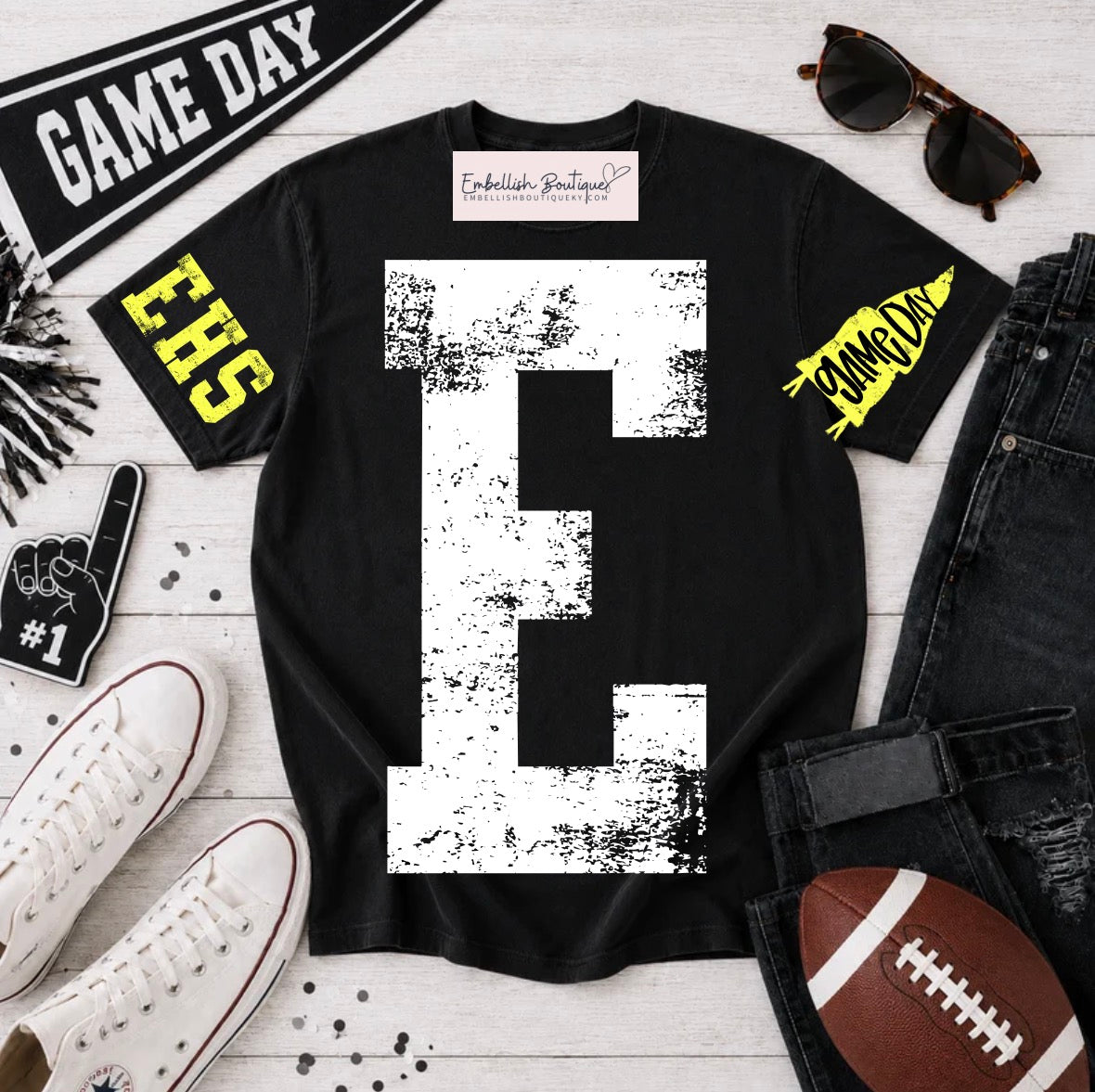 Custom Distressed Letter Tee