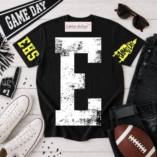 Custom Distressed Letter Tee