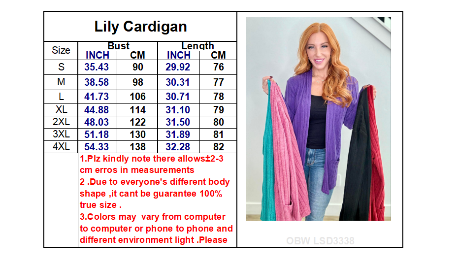 In Production:Lily Cardigan with Thumbhole (Close 12/08/2024)