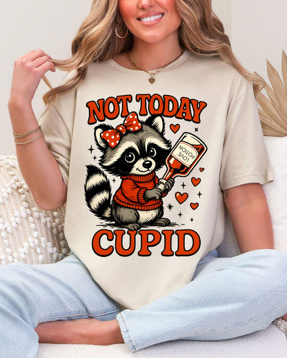Not Today Cupid - Valentine Raccoon Tee or Sweatshirt