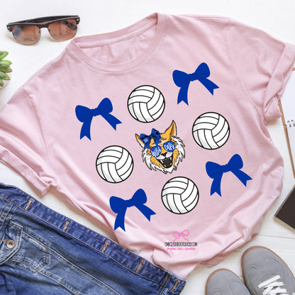 Wildcats Volleyball Bow - Pink or Tan Tee or Sweatshirt