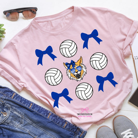 Wildcats Volleyball Bow - Pink or Tan Tee or Sweatshirt