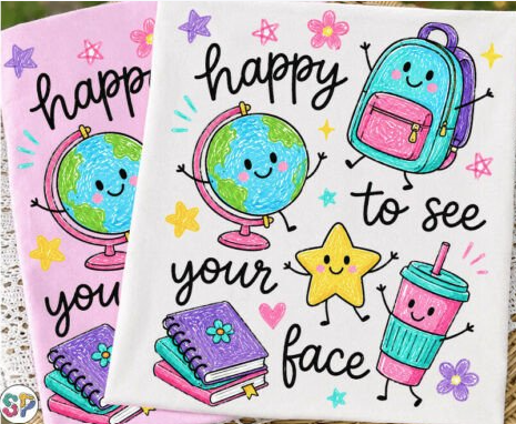 Back To School - Happy To See Your Face Tee, Sweatshirt or Hoodie