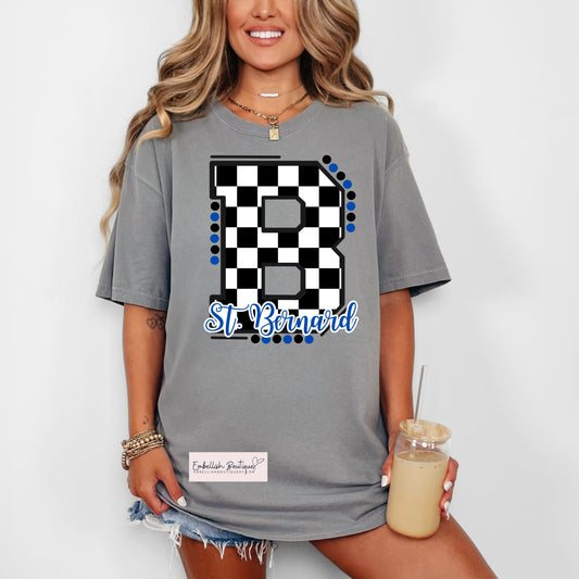 St. Bernard - Black Checkered B Tee