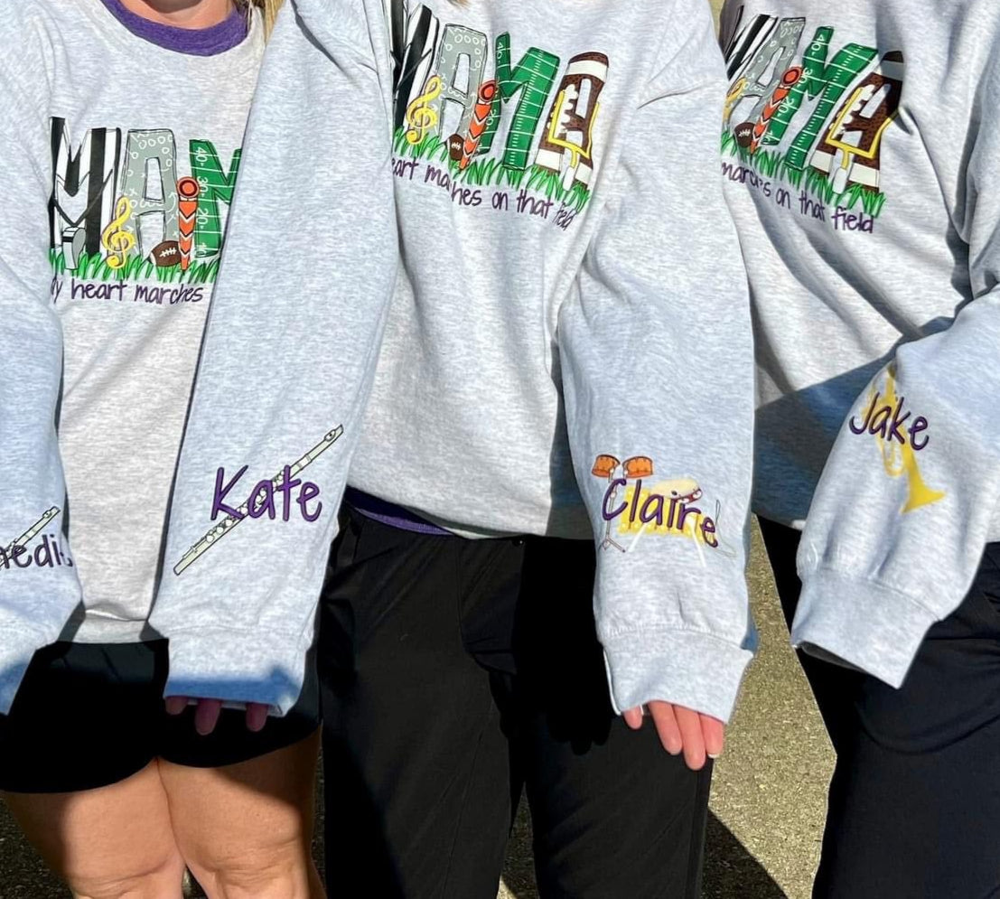 This Mama Wears Her Heart On The Marching Field - Custom School Band Shirt