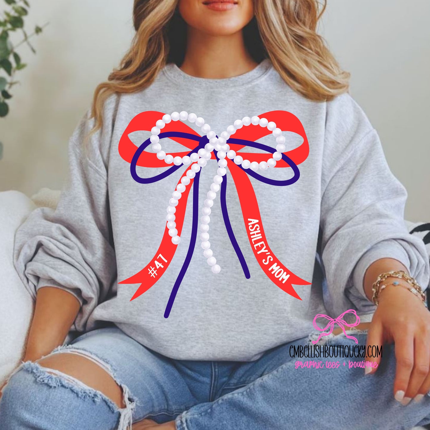 CUSTOM Bow Trio Shirt - tee, sweatshirt or hoodie