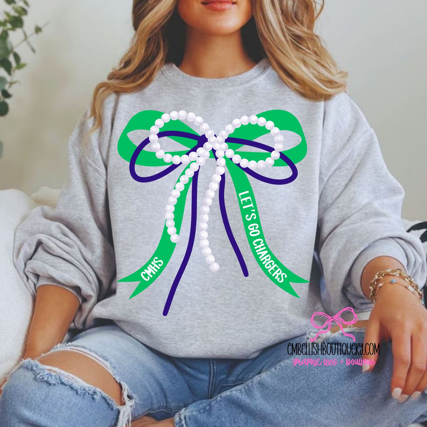 CUSTOM Bow Trio Shirt - tee, sweatshirt or hoodie