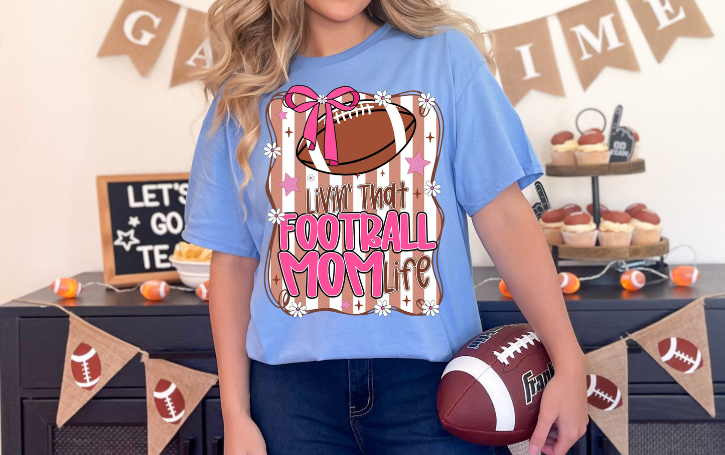 Football Mom Life - Tee, Sweatshirt or Hoodie