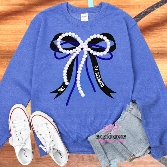 Blue - St. Bernard Bow Trio - tee, sweatshirt or hoodie