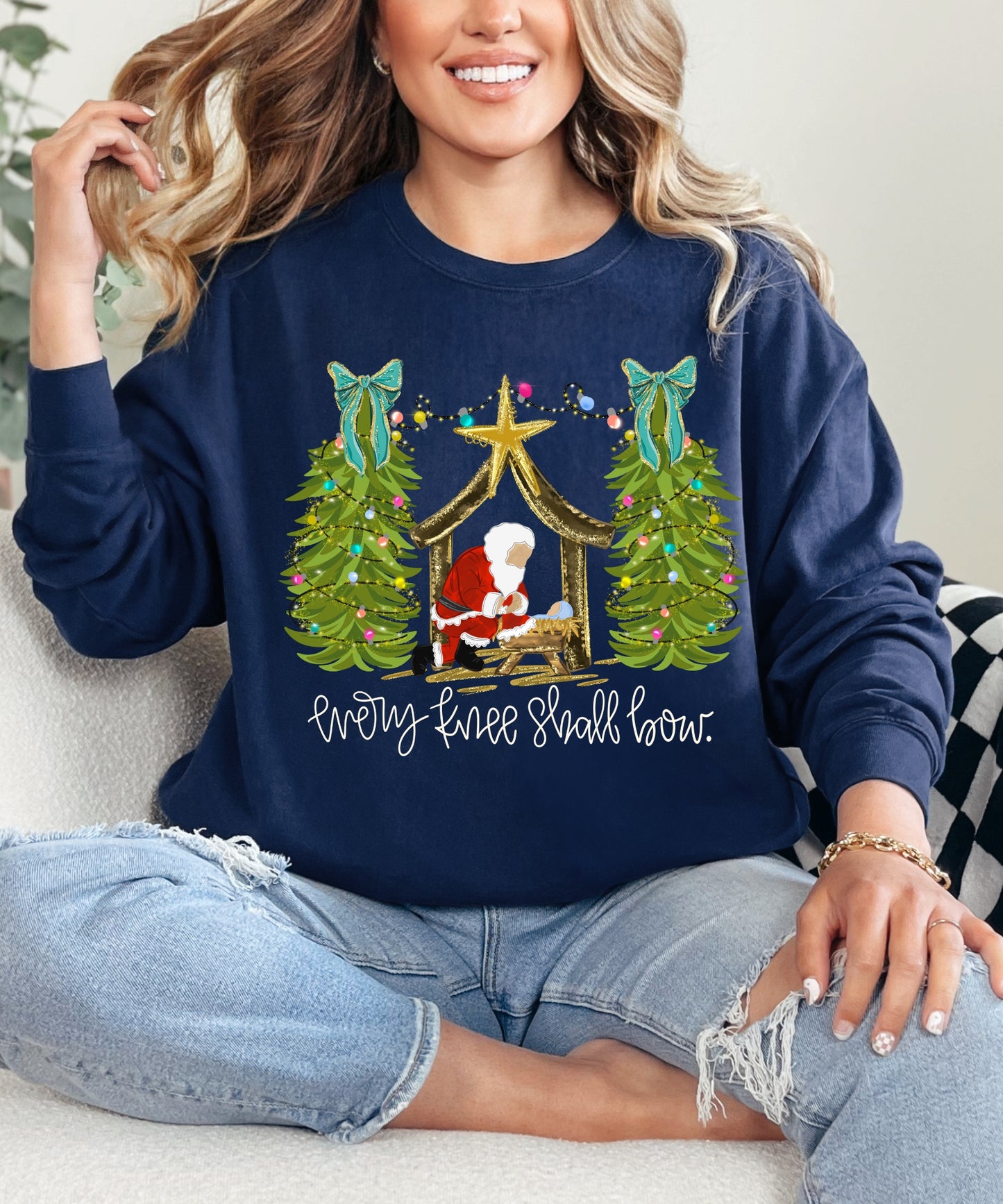 Every Knee Shall Bow - Santa Tee or Sweatshirt