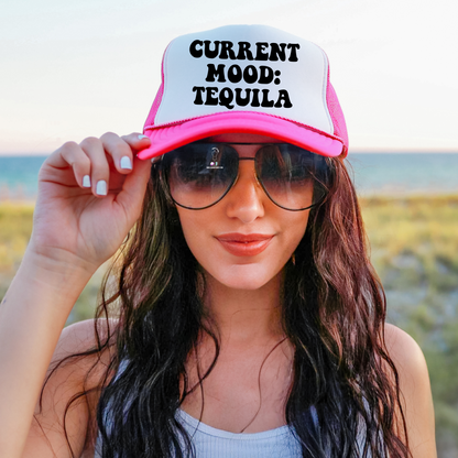 Current Mood: Tequila - Neon Pink, Green, Orange or Black Trucker Hat