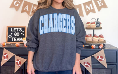 Chargers Stripe - tee, sweatshirt or hoodie, Youth and Adult