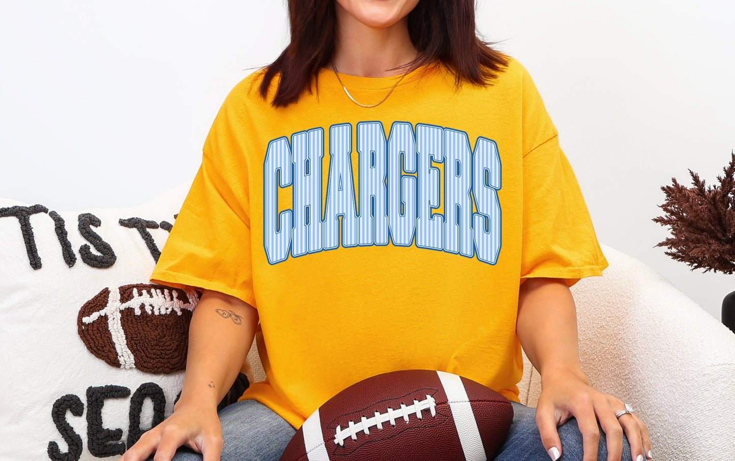 Chargers Stripe - tee, sweatshirt or hoodie, Youth and Adult