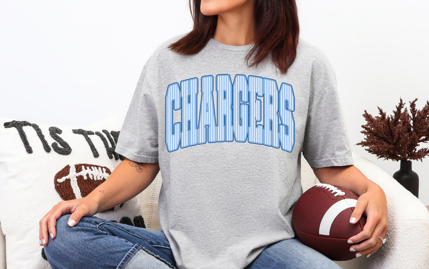 Chargers Stripe - tee, sweatshirt or hoodie, Youth and Adult