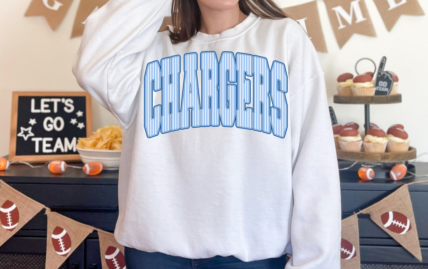 Chargers Stripe - tee, sweatshirt or hoodie, Youth and Adult