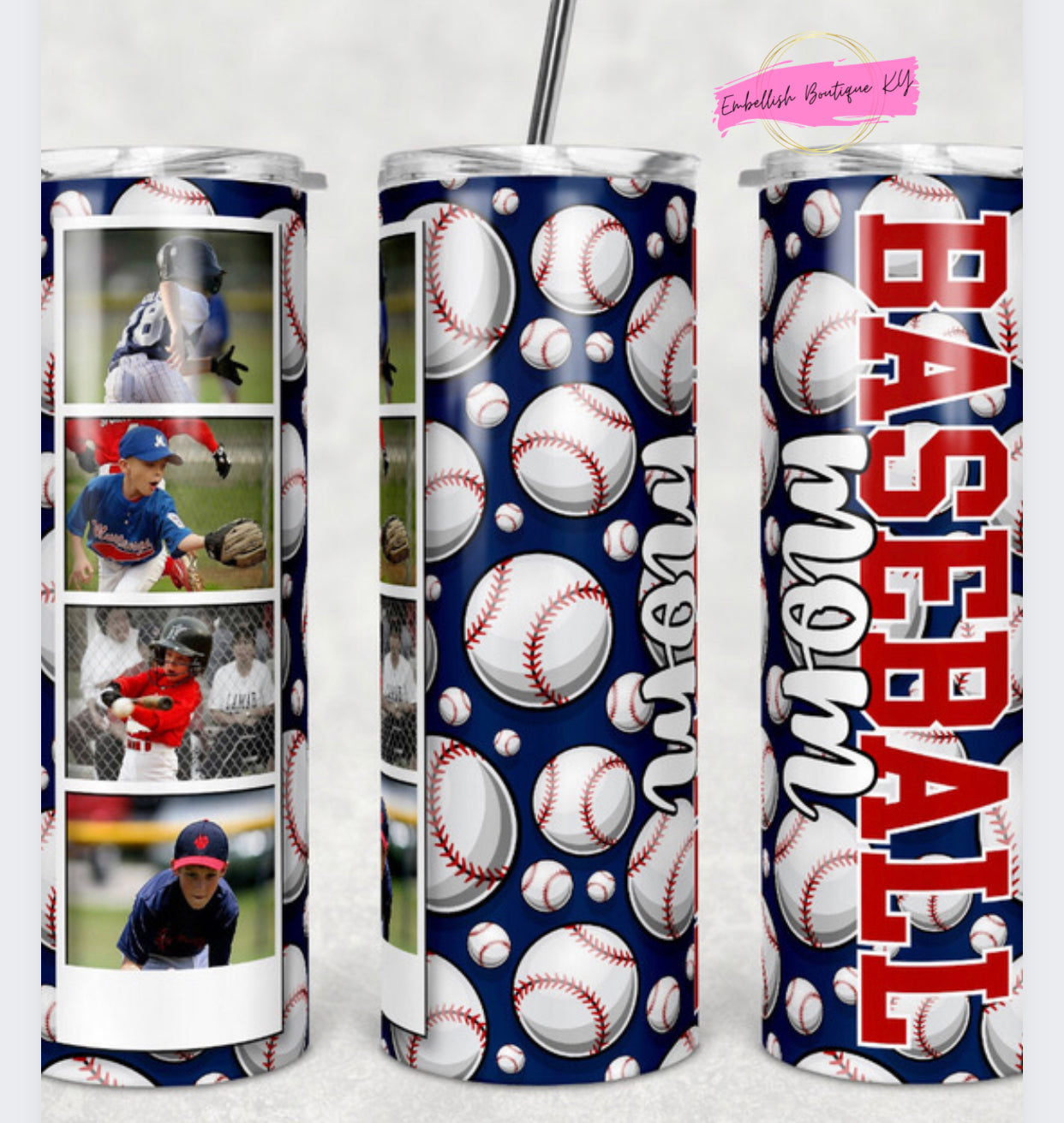 Baseball Mom Photo Tumbler